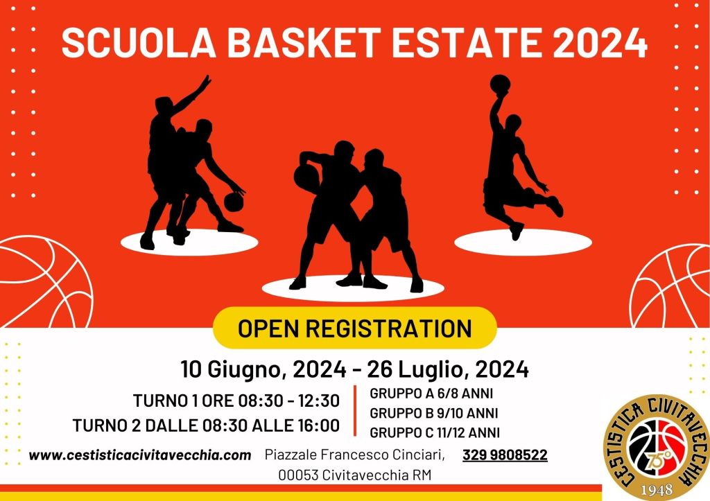 SCUOLA BASKET ESTATE CESTISTICA CIVITAVECCHIA 2024